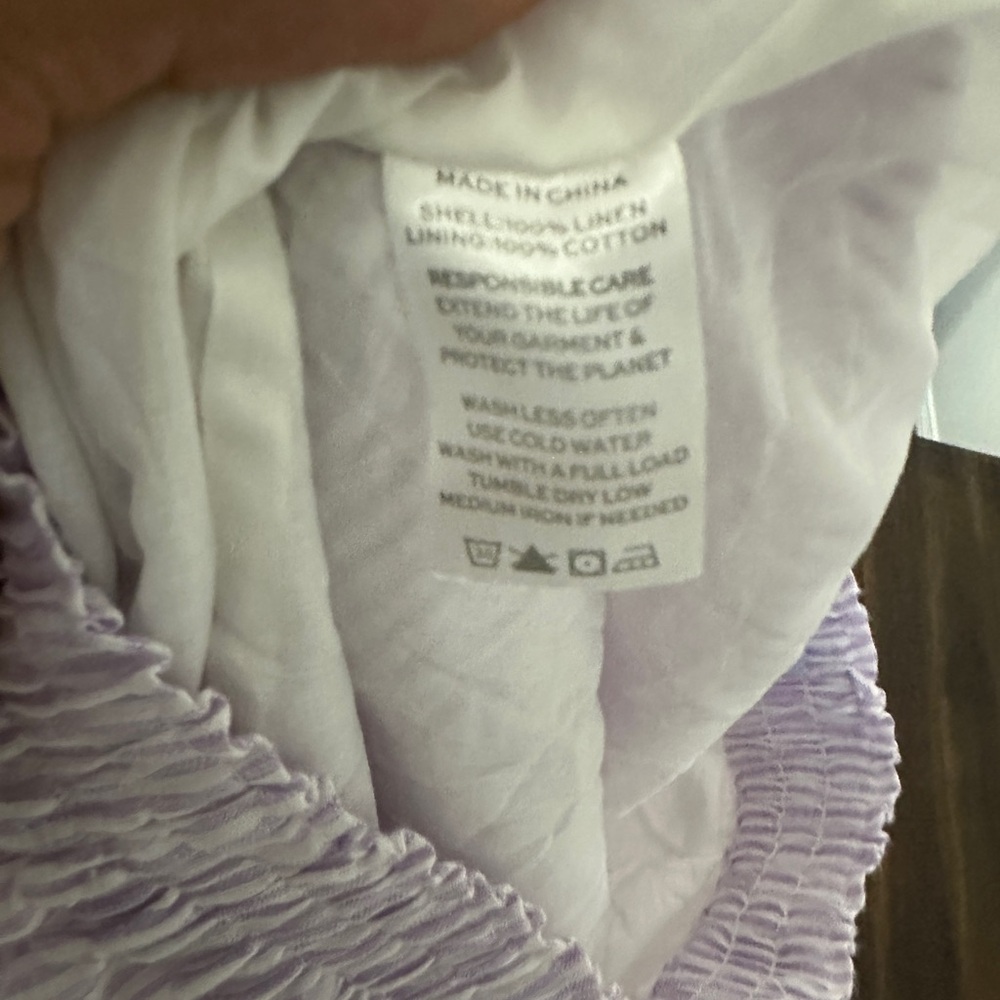 Hill House The Paz Skirt Lilac Stripe Purple Tiered Elastic Waist Size Small - Picture 8 of 9
